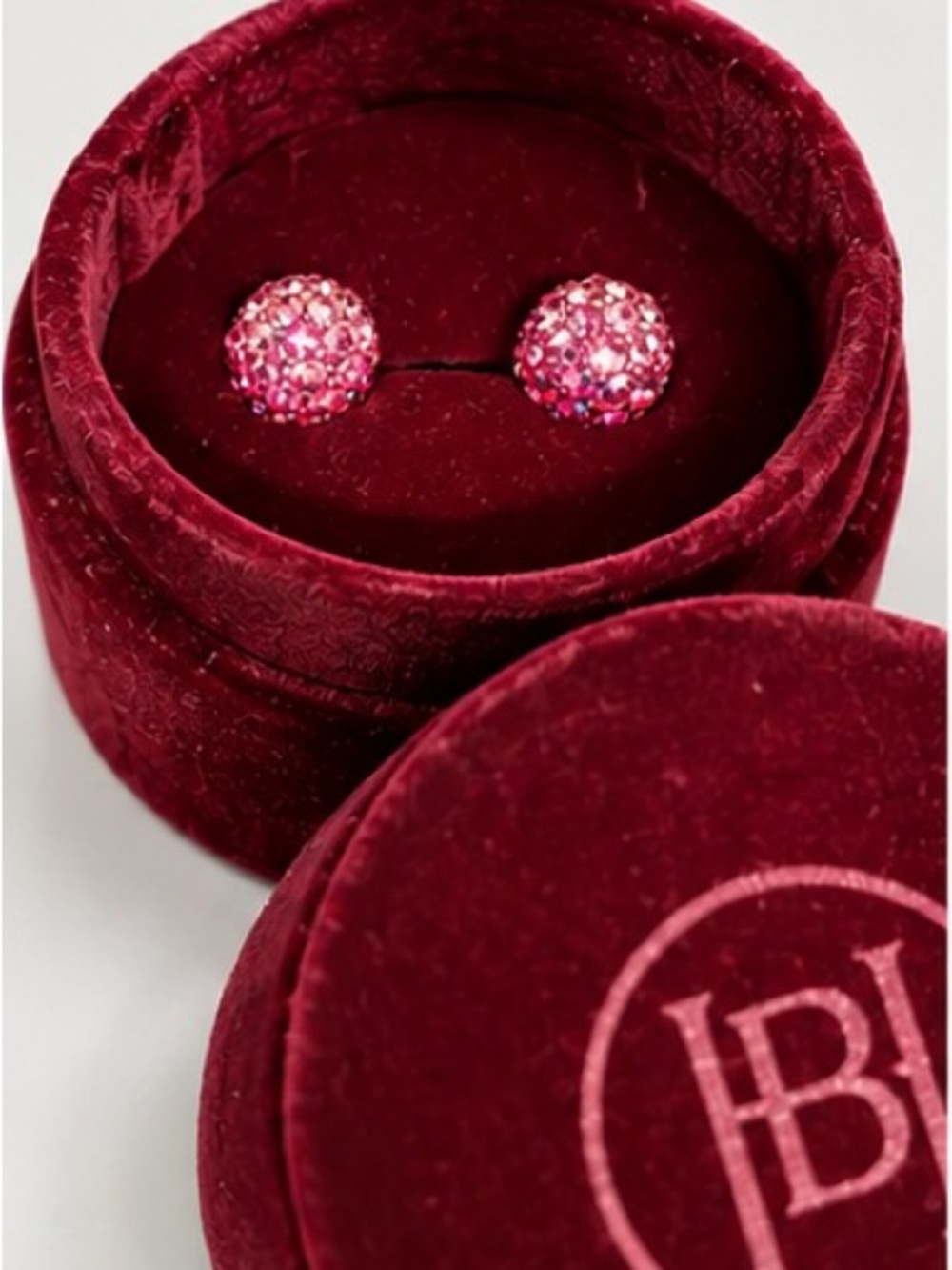 Hillberg & Berk Limited Edition Ombré Pink Sparkle Ball Stud Earrings – 8mm